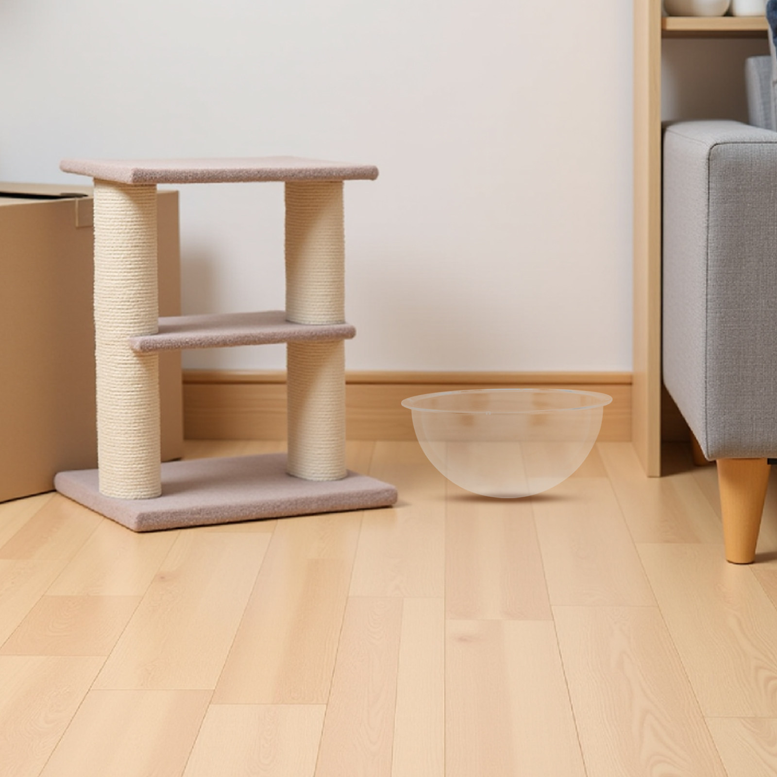 22cmの透明アクリル製キャットネストカプセル。室内猫や子猫 - Plastic Dome Clear のレビューと価格