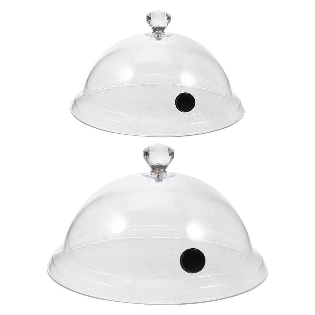 2個入り、透明アクリル製のスモークドーム。食品の保護カバー、 - Plastic Dome Clear のレビューと価格