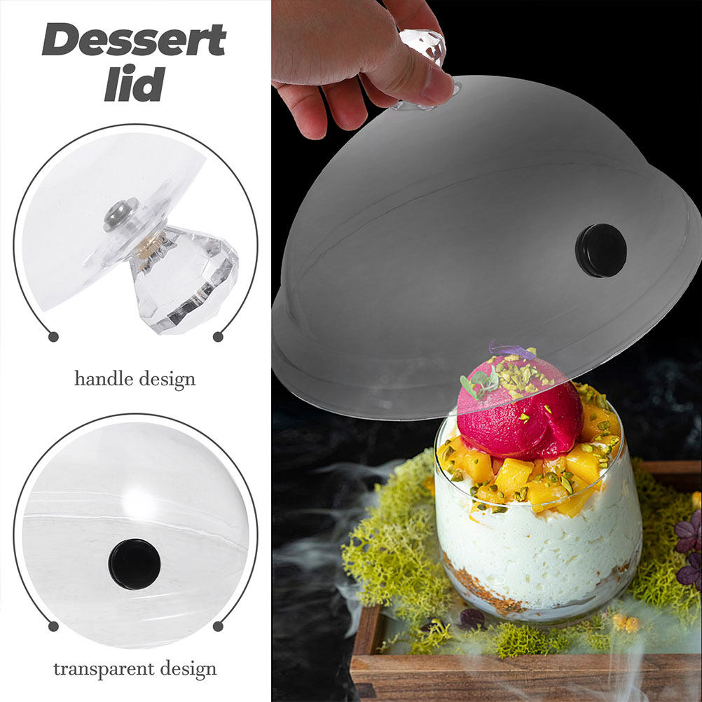 2個入り、透明アクリル製のスモークドーム。食品の保護カバー、 - Plastic Dome Clear のレビューと価格
